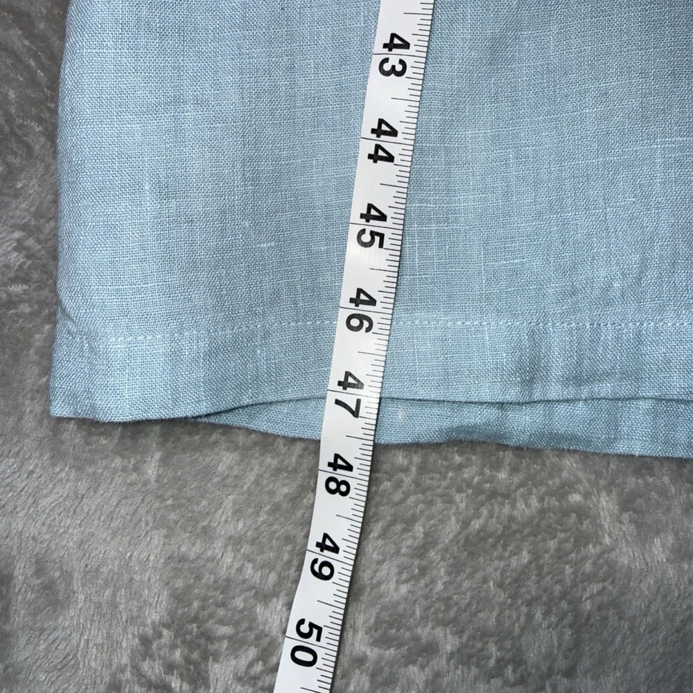 Tom Tom Maxi Dress 100% Linen Womens Large Light‎ Blue Made In USA Beachy Boho - Picture 6 of 9